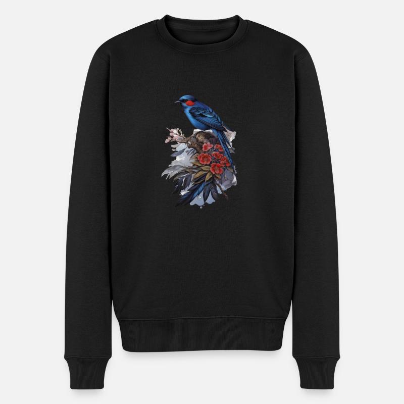 Vogel - Männer Premium Bio Pullover - Schwarz