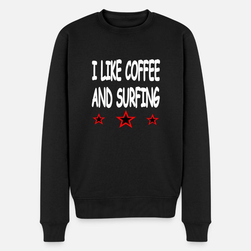 Kaffee - Männer Premium Bio Pullover - Schwarz
