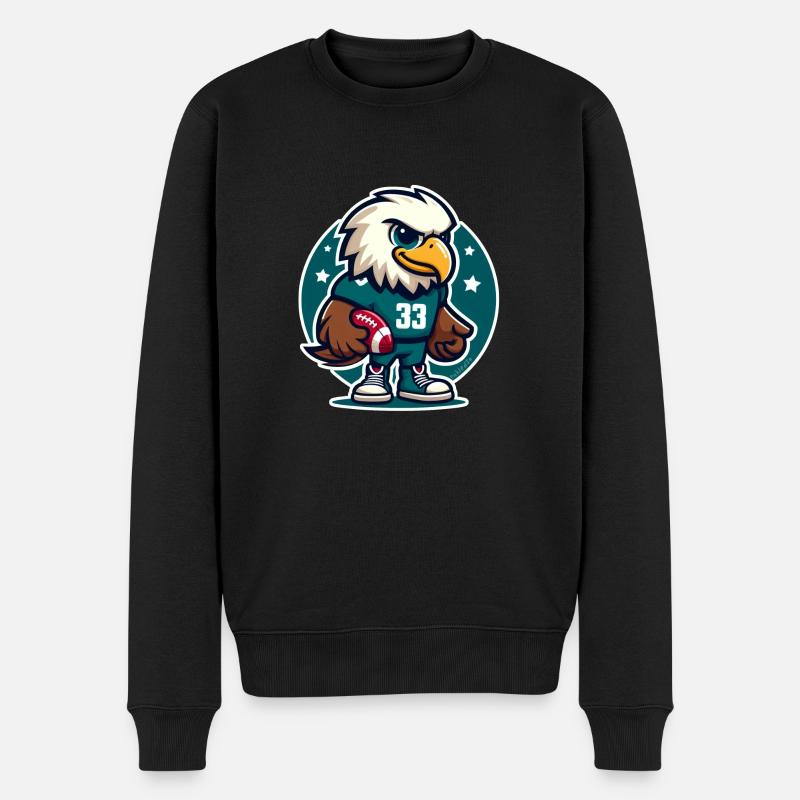 Fußball-Adler - Männer Premium Bio Pullover - Schwarz