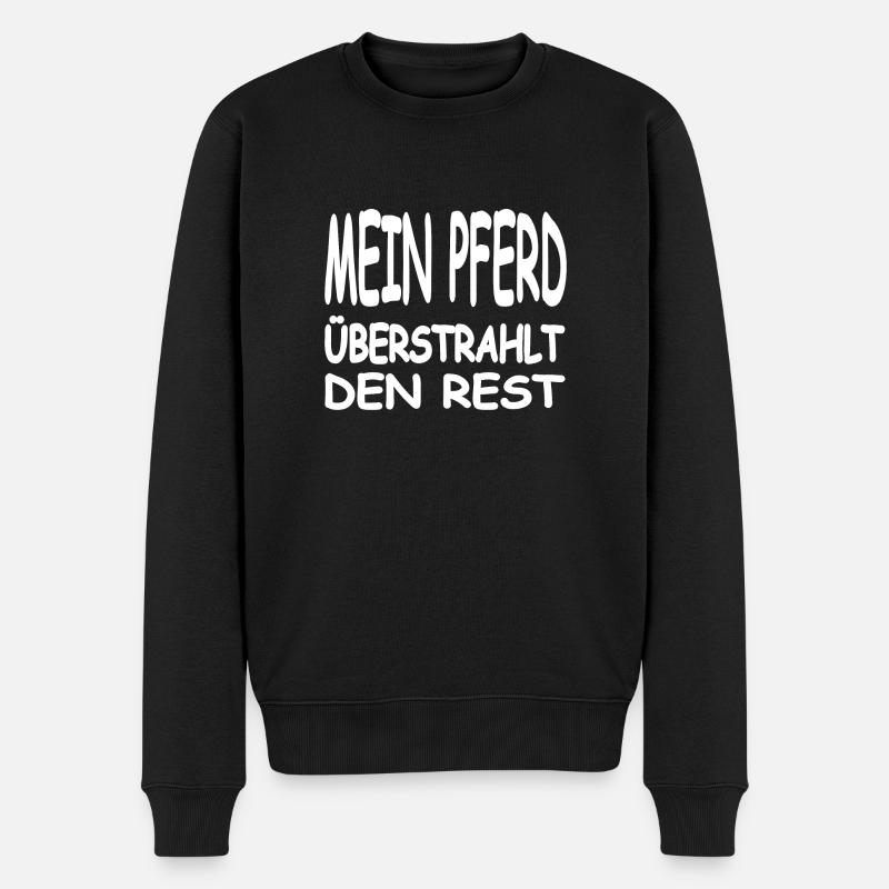 Pferd - Männer Premium Bio Pullover - Schwarz