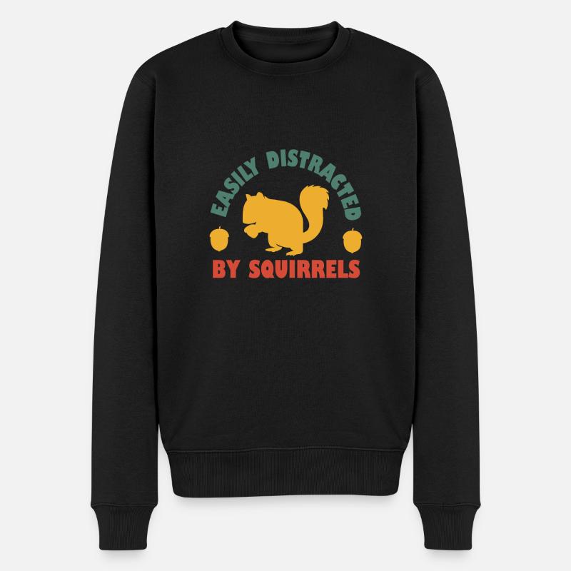 Easily Distracted By Squirrels - Men's Premium Organic Jumper - black