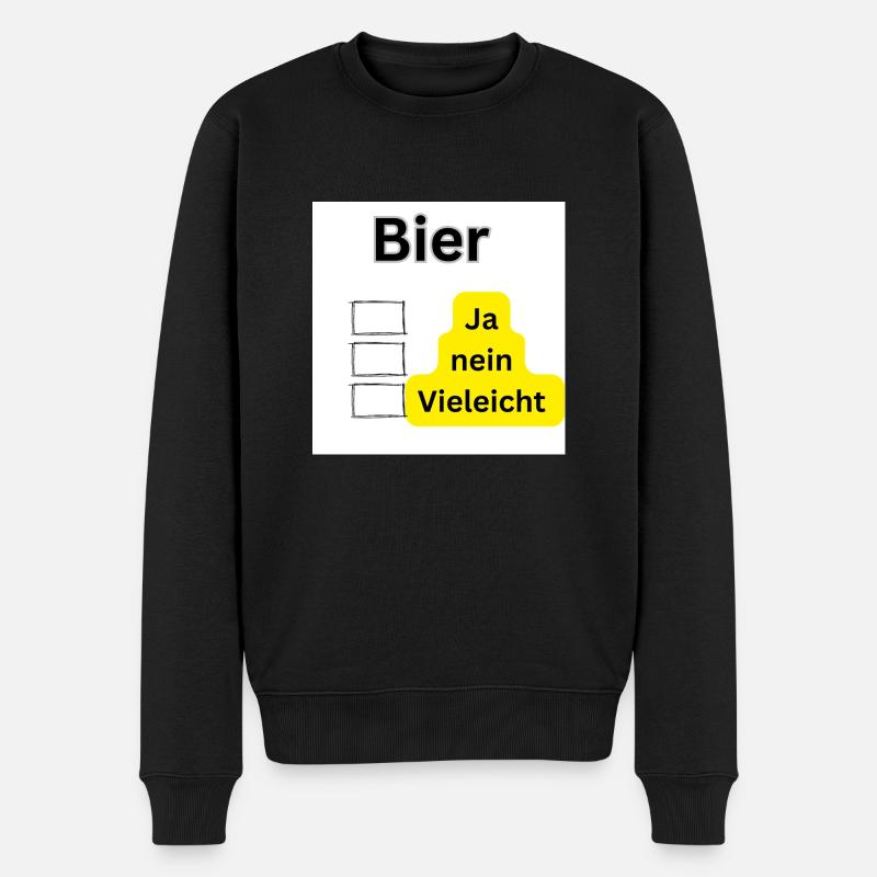 Bier - Männer Premium Bio Pullover - Schwarz