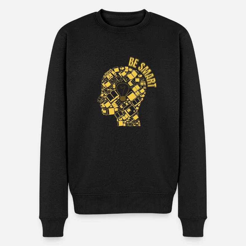 Be smart - Männer Premium Bio Pullover - Schwarz