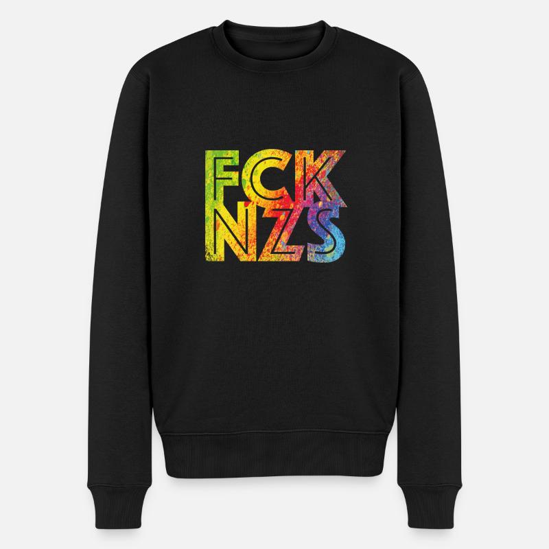 fcknzs speckled colours 09 - Männer Premium Bio Pullover - Schwarz