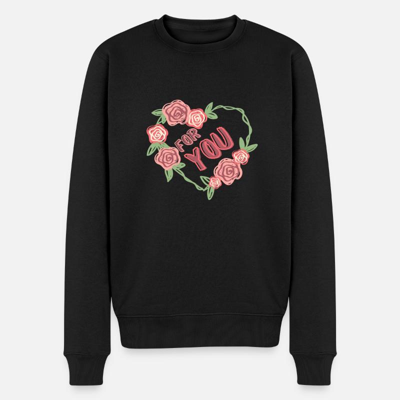 For you - Männer Premium Bio Pullover - Schwarz