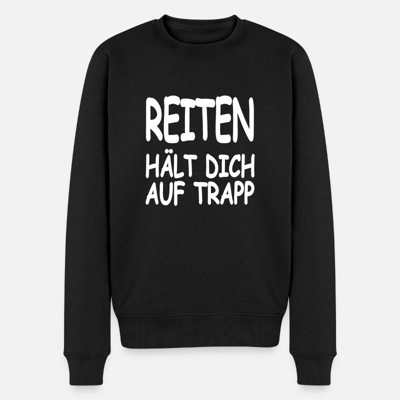 Reiten - Männer Premium Bio Pullover - Schwarz