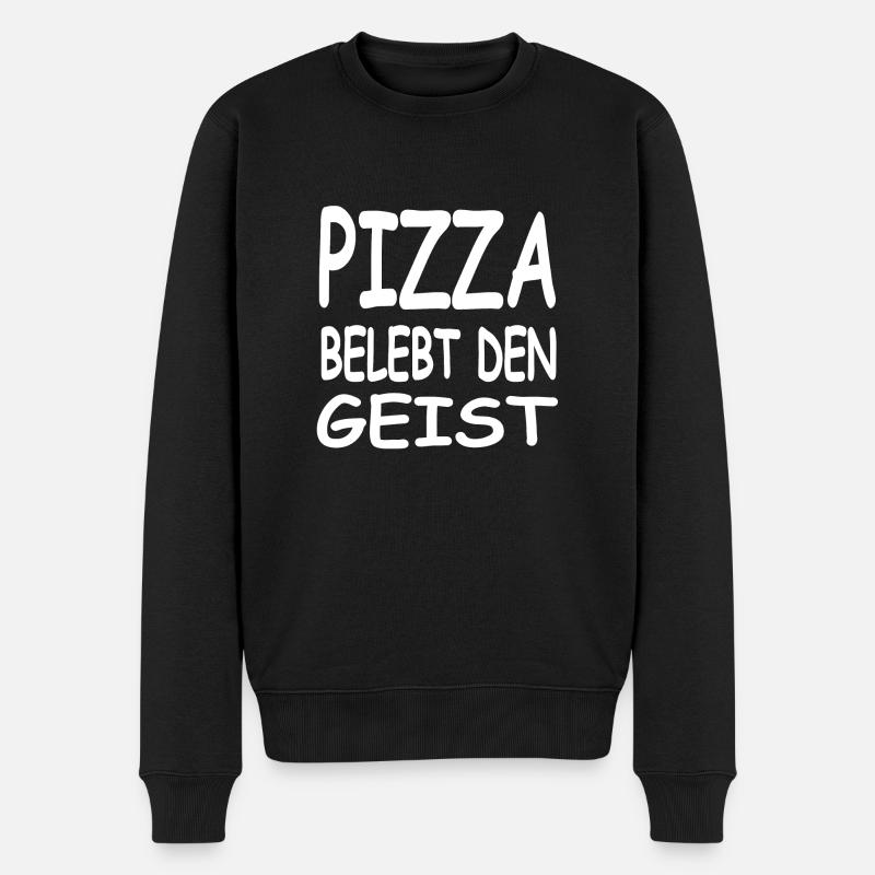 Pizza - Männer Premium Bio Pullover - Schwarz