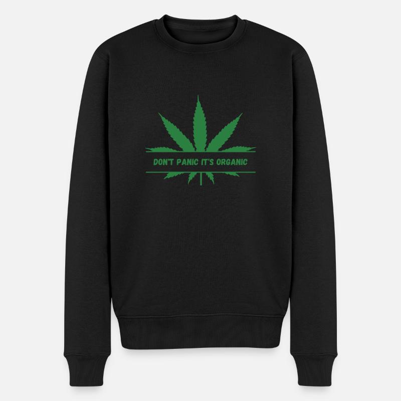 Don’t panic it’s organic - Männer Premium Bio Pullover - Schwarz