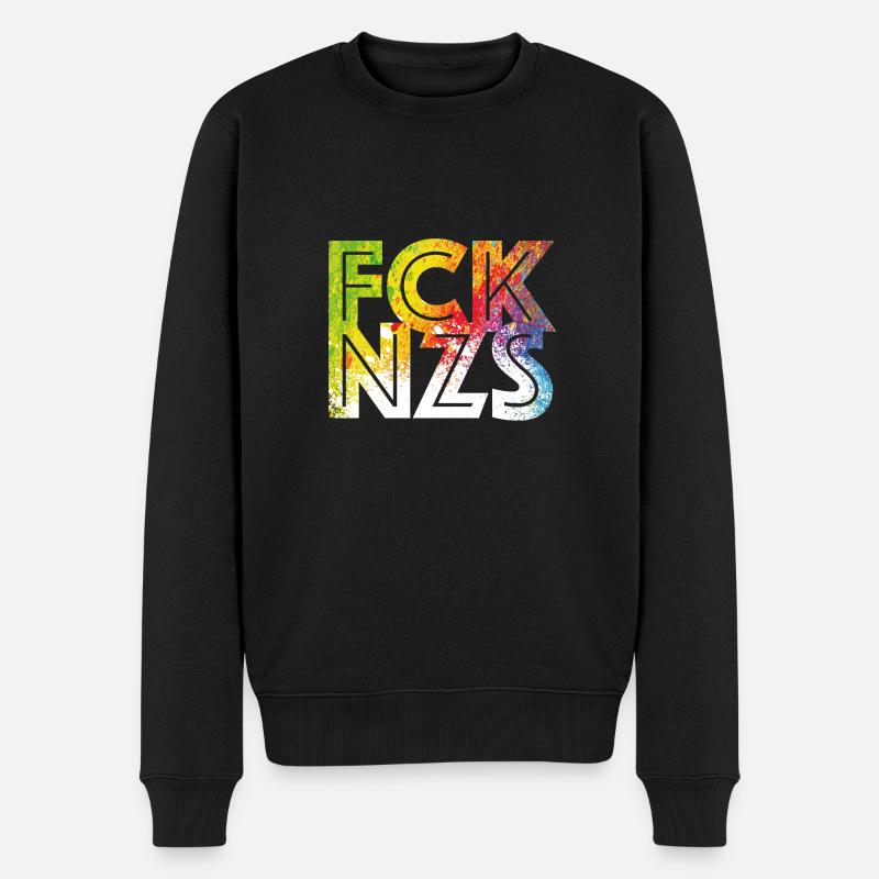 FCK NZS - Männer Premium Bio Pullover - Schwarz