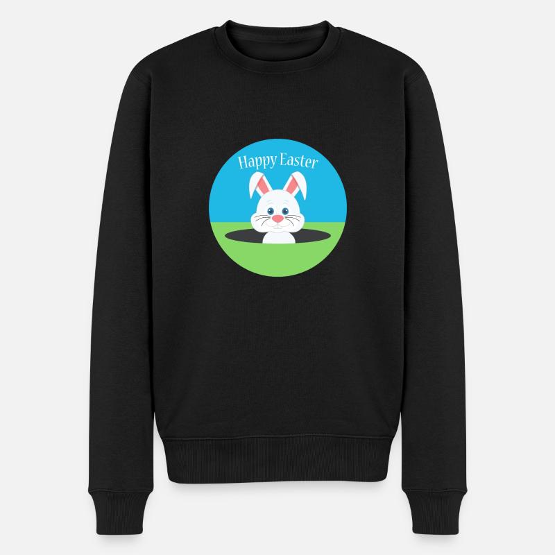 Froher Osterhase - Männer Premium Bio Pullover - Schwarz