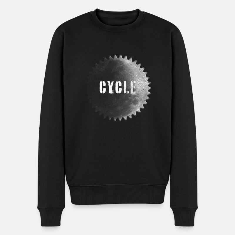 Mond-Radtour - Männer Premium Bio Pullover - Schwarz