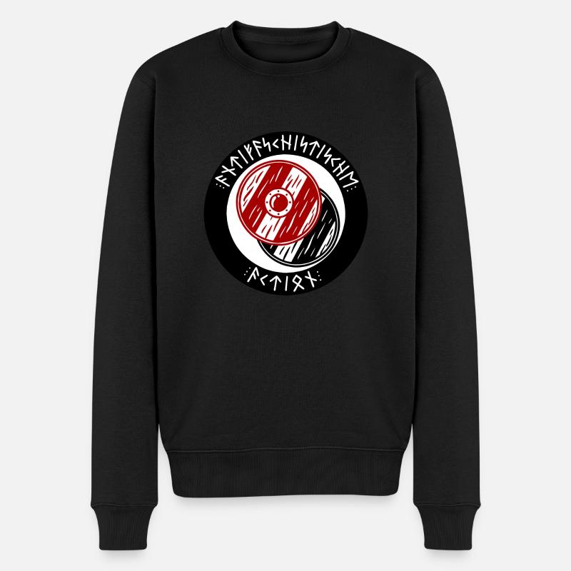 Antifa Runen - Männer Premium Bio Pullover - Schwarz