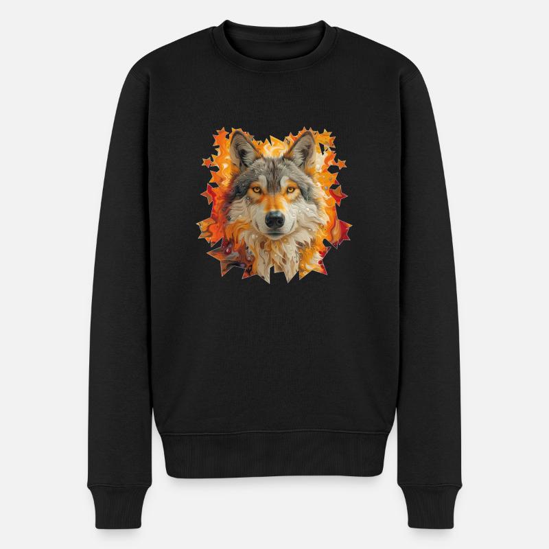 Loup et étoiles - Pull Premium bio Homme - noir