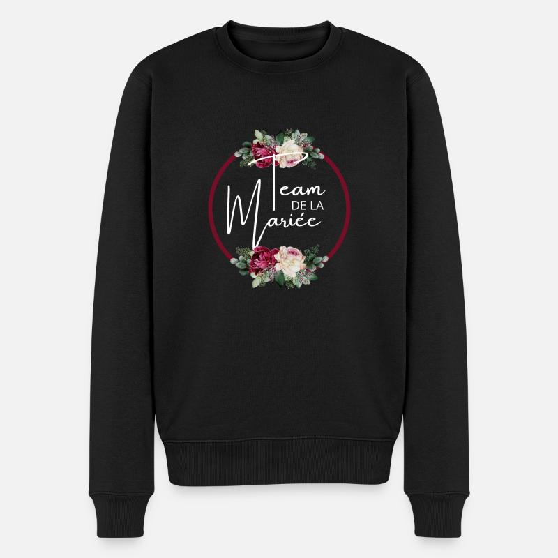 Blumenbrautgespann - passendes T-Shirt - Männer Premium Bio Pullover - Schwarz
