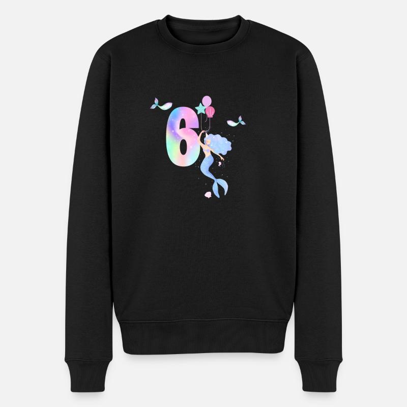 6e anniversaire sirène - Pull Premium bio Homme - noir