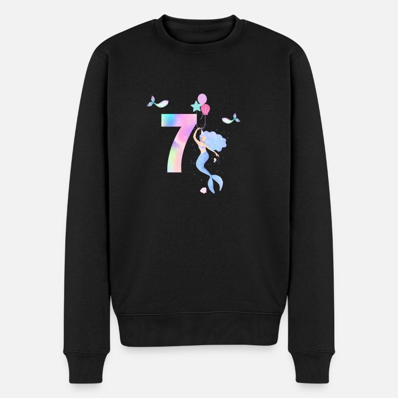 7e anniversaire sirène - Pull Premium bio Homme - noir