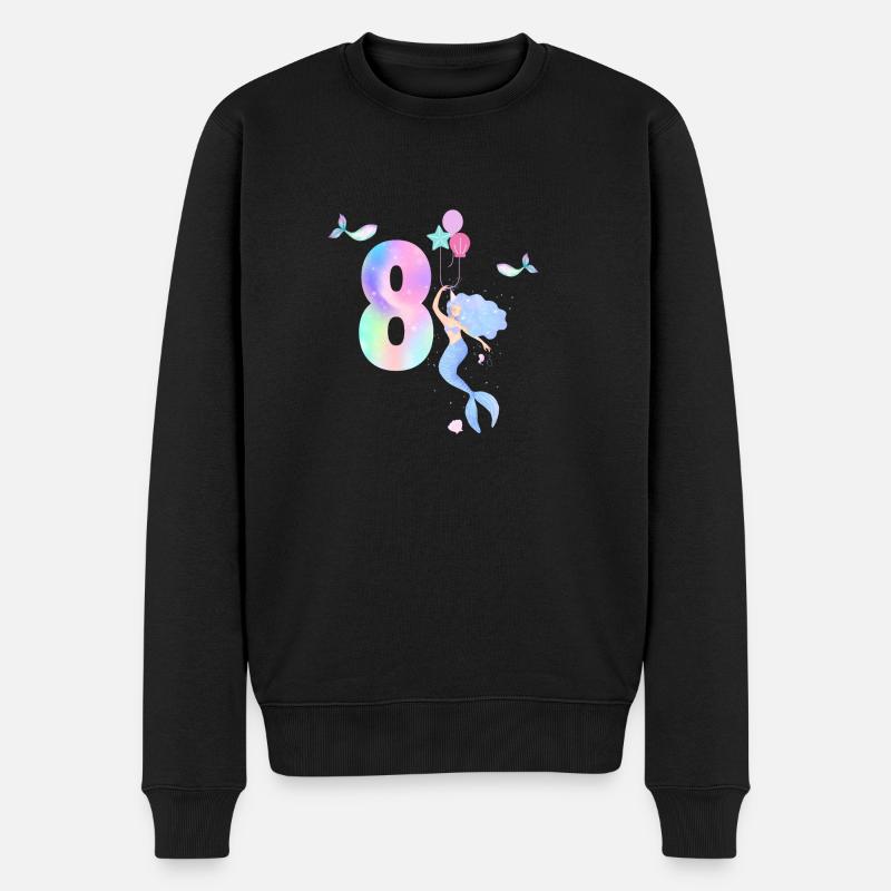 8e anniversaire sirène - Pull Premium bio Homme - noir