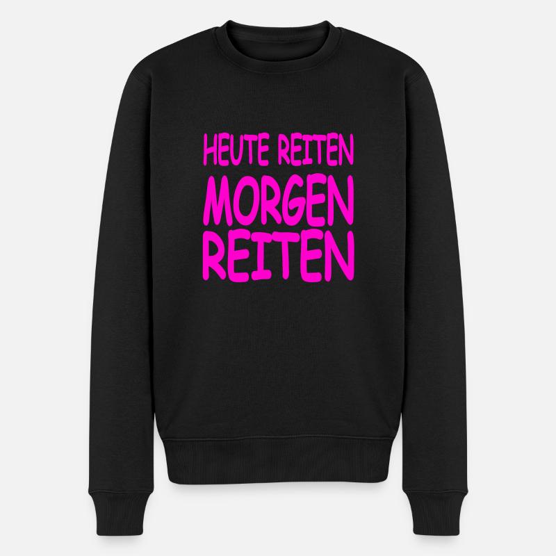 Reiten - Männer Premium Bio Pullover - Schwarz