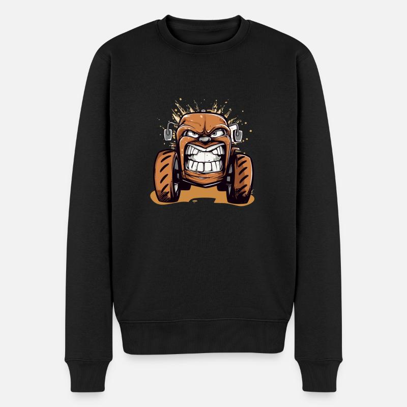 Wütender Traktor Nr. 3 - Männer Premium Bio Pullover - Schwarz