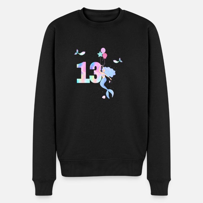 13e anniversaire sirène - Pull Premium bio Homme - noir