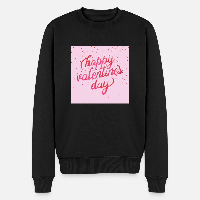 happy valentines day - Männer Premium Bio Pullover - Schwarz