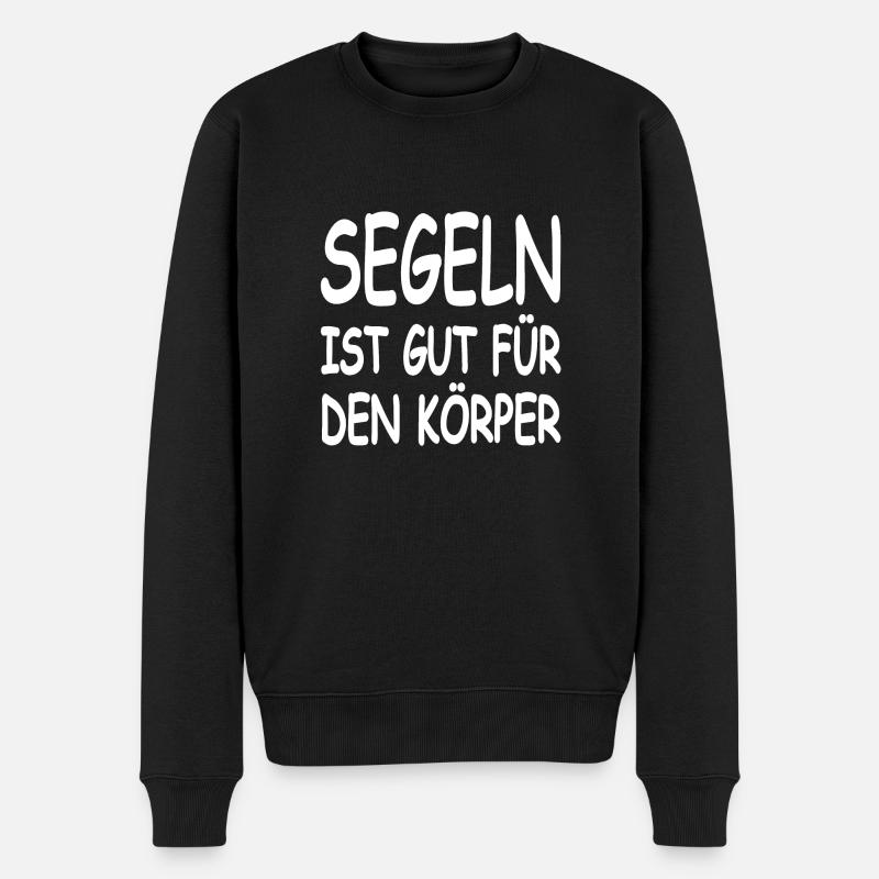 Segeln - Männer Premium Bio Pullover - Schwarz