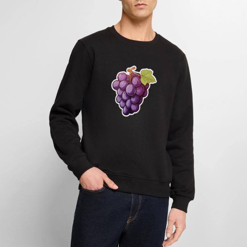 Weintraube oder dunkle Rebe Männer Premium Bio Pullover