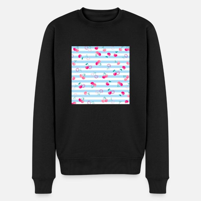 Kirsche Muster Cherry Pattern - Men's Premium Organic Jumper - black