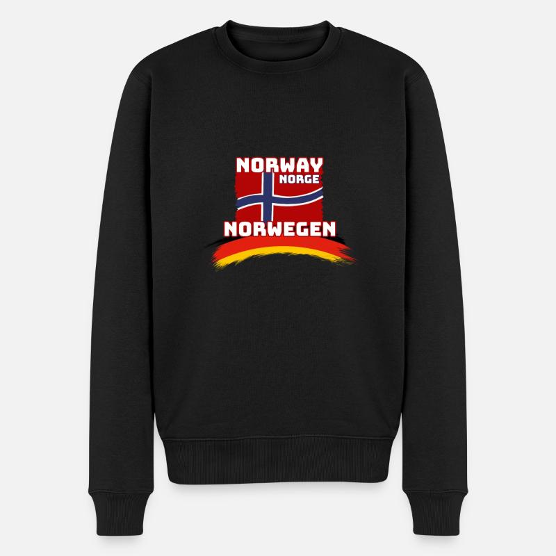 Norwegen Deutschland - Männer Premium Bio Pullover - Schwarz