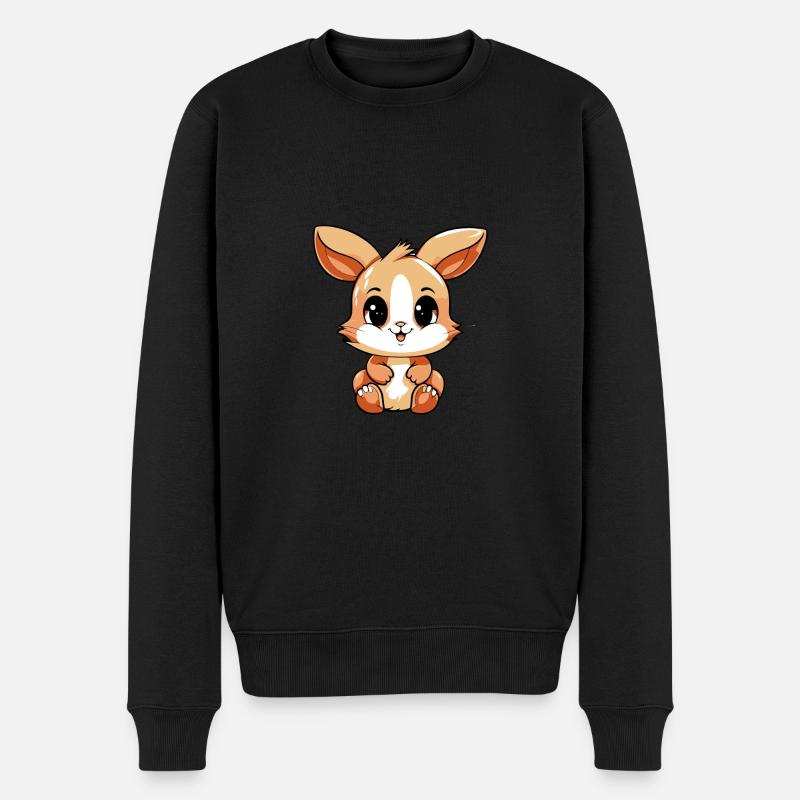 Hasenbaby - Männer Premium Bio Pullover - Schwarz