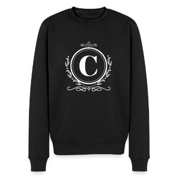 Buchstabe C Dekoration - Männer Premium Bio Pullover - Schwarz - Vorne - Nico (187cm)