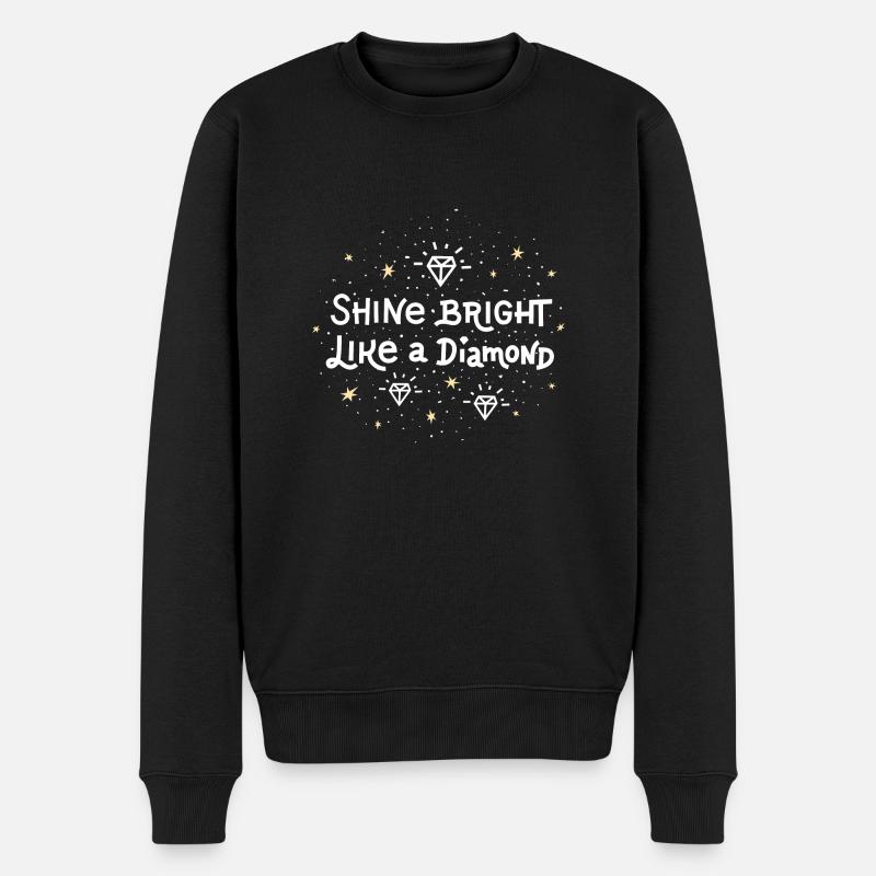 Kristalle „Bright like a diamond“ - Männer Premium Bio Pullover - Schwarz