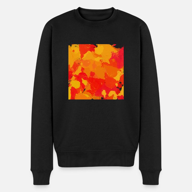 Farbkleckse - Männer Premium Bio Pullover - Schwarz