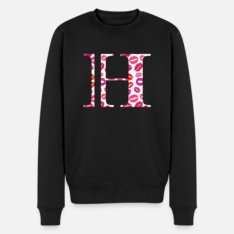 Lettre h bisous - Pull Premium bio Homme - noir