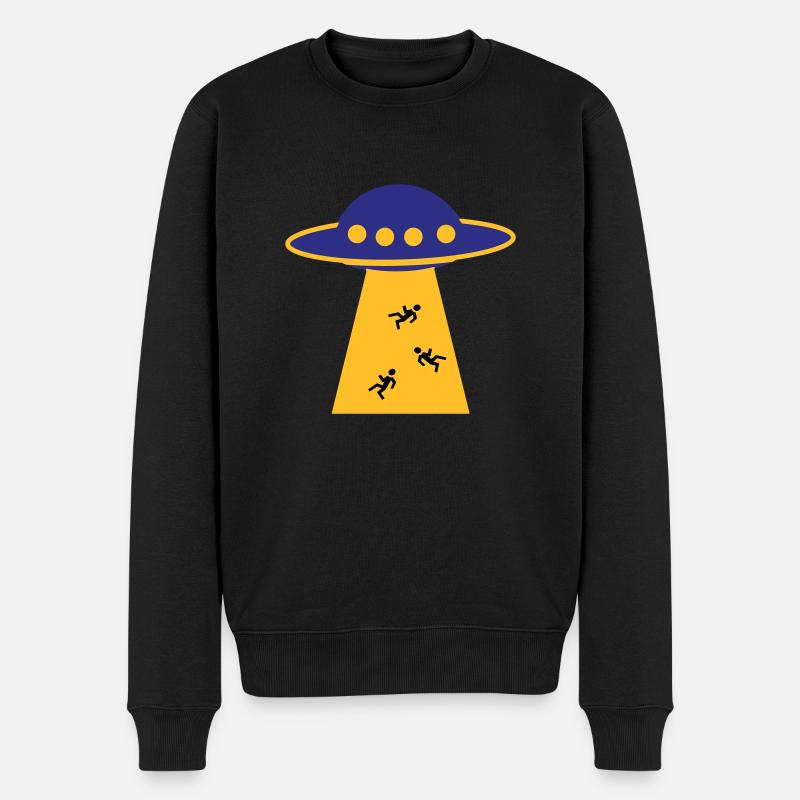 Ufo - Männer Premium Bio Pullover - Schwarz