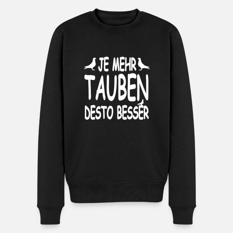 Tauben - Männer Premium Bio Pullover - Schwarz