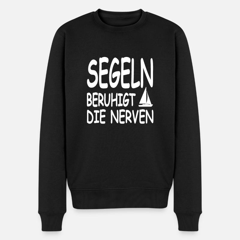 Segeln - Männer Premium Bio Pullover - Schwarz