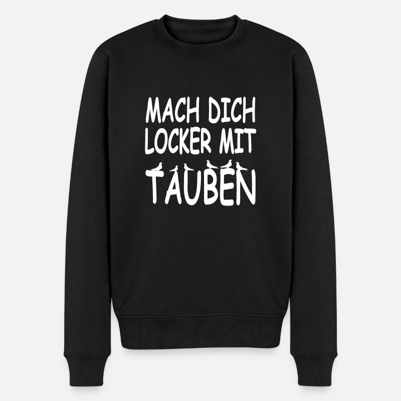 Tauben - Männer Premium Bio Pullover - Schwarz