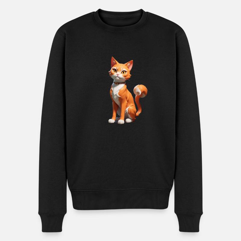 Chat Bande Dessinée Mignon - Pull Premium bio Homme - noir