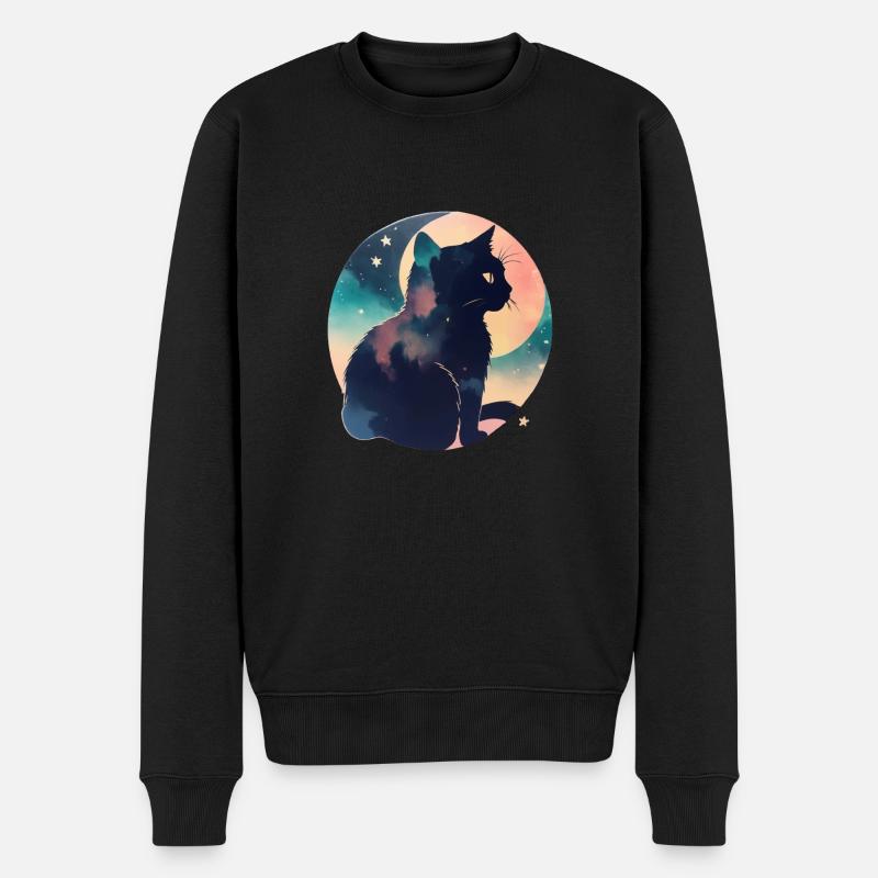 Chat dans les étoiles - Pull Premium bio Homme - noir