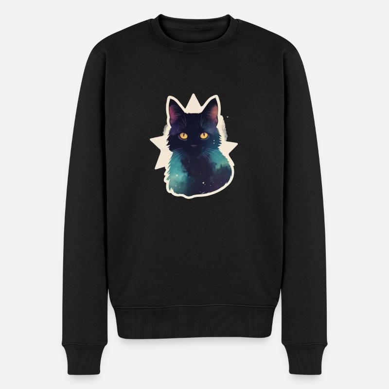 Chat dans les étoiles - Pull Premium bio Homme - noir
