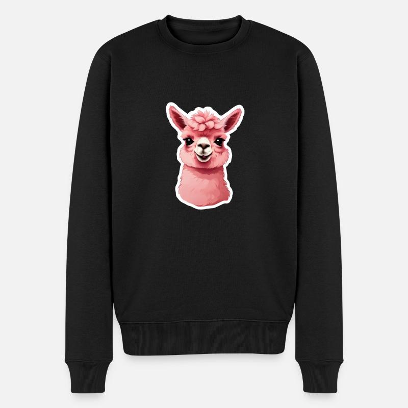 Lama lustieg amical - Pull Premium bio Homme - noir
