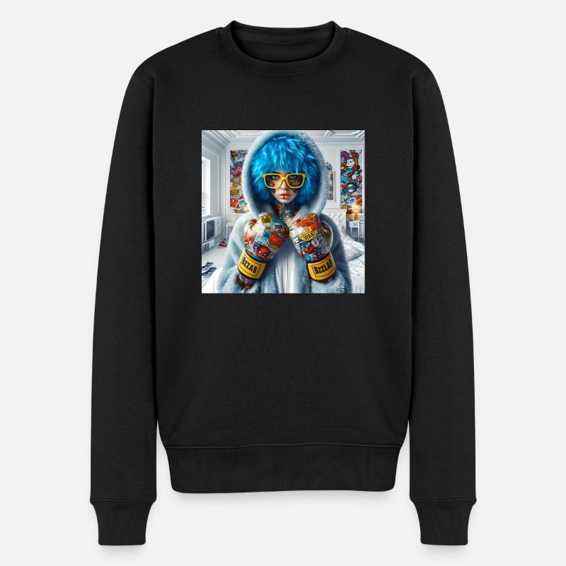 Pop Comic Boxing - Männer Premium Bio Pullover - Schwarz