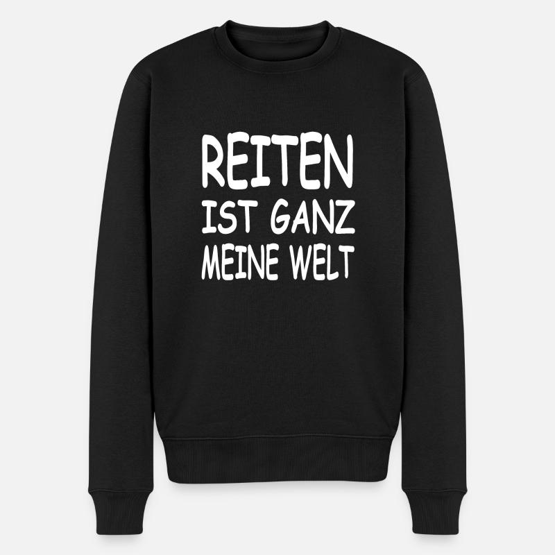 Reiten - Männer Premium Bio Pullover - Schwarz