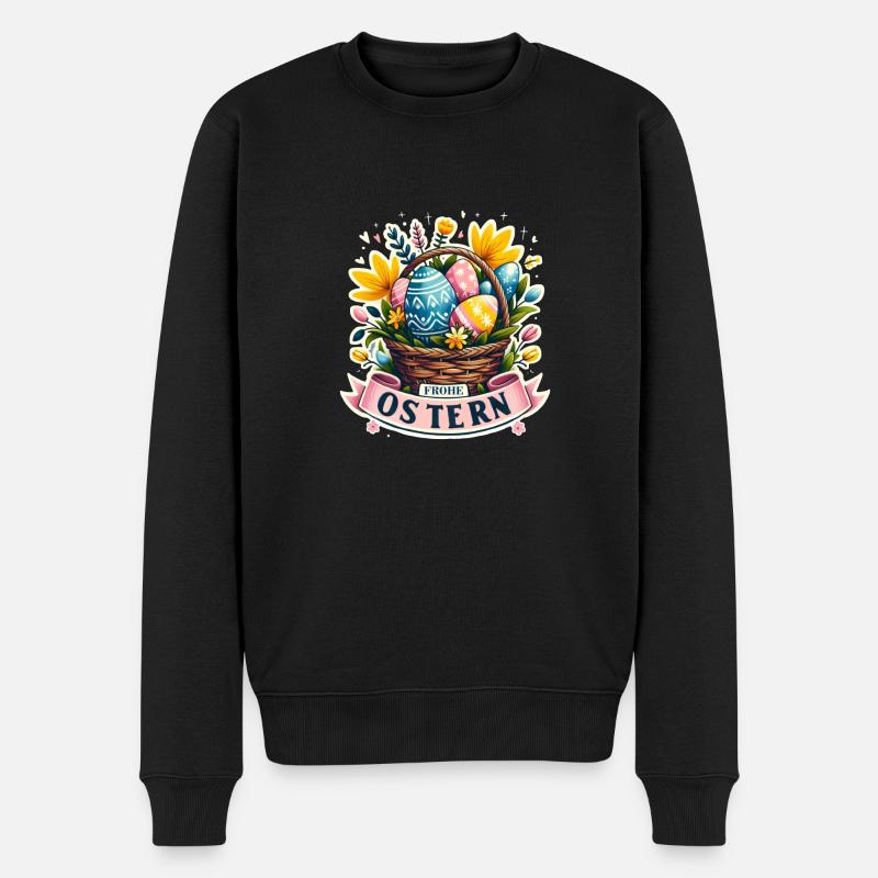 Easter Basket Happy Easter - Men's Premium Organic Jumper - black