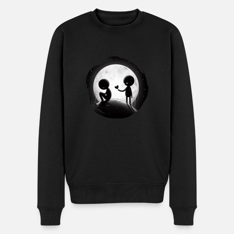 Miteinander statt Einsam - Männer Premium Bio Pullover - Schwarz