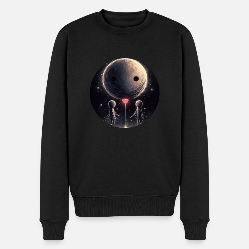 Planet der Hoffnung - Männer Premium Bio Pullover - Schwarz