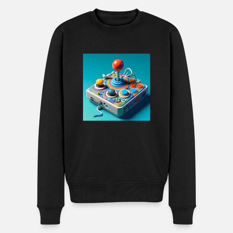 Joystick 8 - Männer Premium Bio Pullover - Schwarz