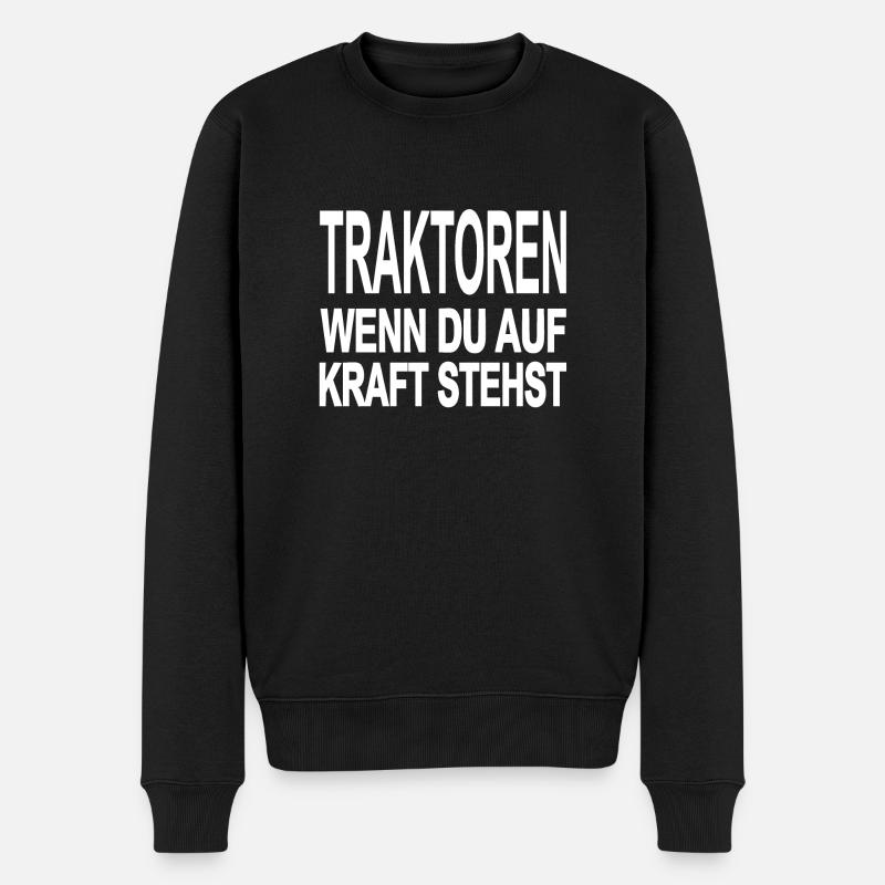 Traktor - Männer Premium Bio Pullover - Schwarz
