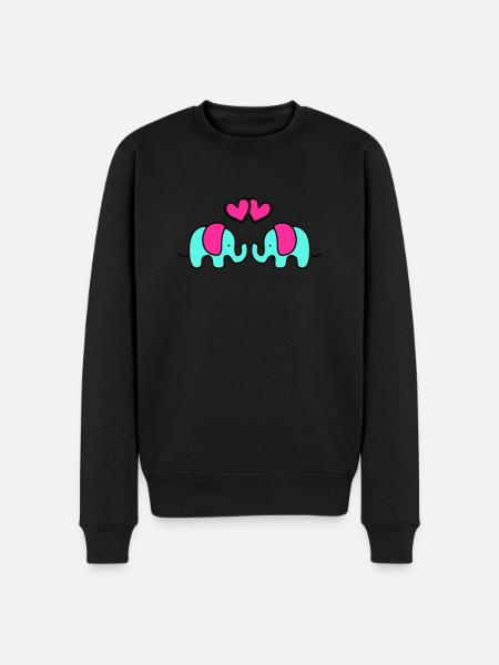Baby Elephants - Men's Premium Organic Jumper - black